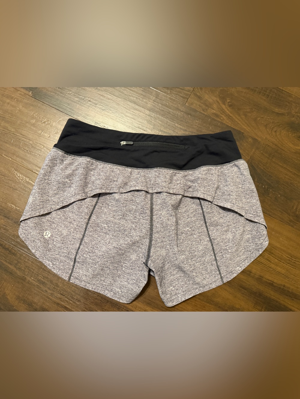 Lululemon Speed Up Shorts Size 6 Heathered Gray Black Running Shorts